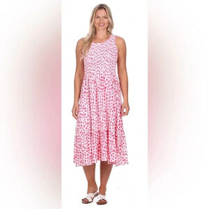 Duffield Lane Jane Dress in Pink Watercolor Dot